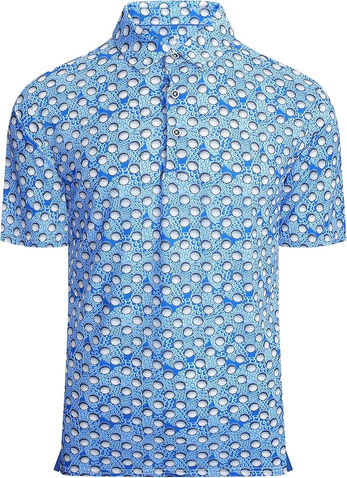 SAMERM Golf Shirts for Men Super Stretch Jacquard Dry Fit Golf Polo Moisture Wicking Short Sleeve Polo Shirts for Men