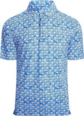 SAMERM Golf Shirts for Men Super Stretch Jacquard Dry Fit Golf Polo Moisture Wicking Short Sleeve Polo Shirts for Men