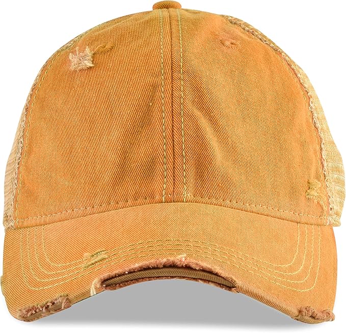 Vintage Distressed Baseball Cap – Unstructured Fit Adjustable Snapback Hat for Men & Women