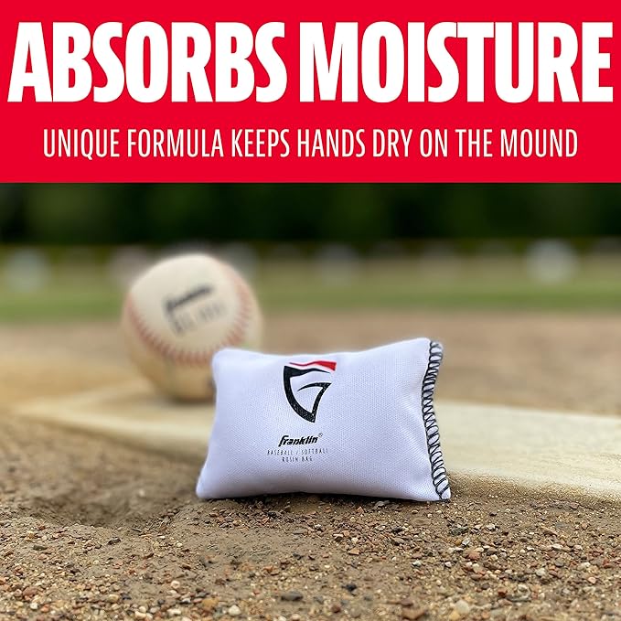 Franklin Sports MLB Gator Grip Rosin Bag - Multi Sport + Baseball + Softball - Absorbs Moisture White