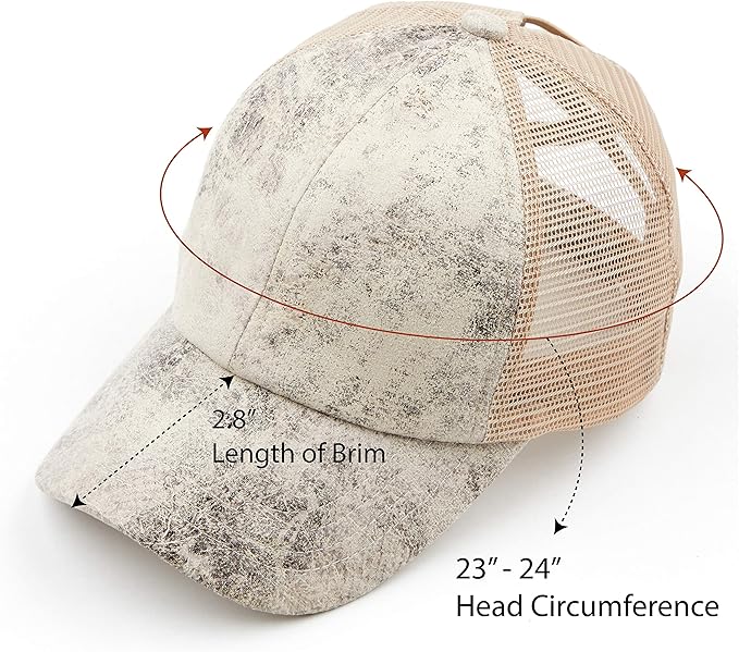 C.C Ponycap Messy High Bun Ponytail Adjustable Glitter Mesh Trucker Baseball Cap