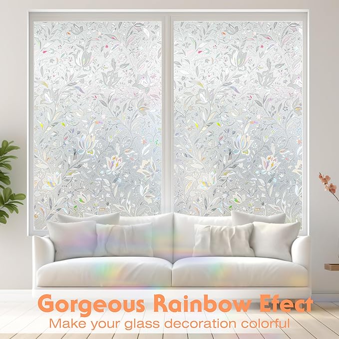 Hilarious Privacy Window Film, Tulip Window Vinyl, Stained Glass Static Stickers - Image 4