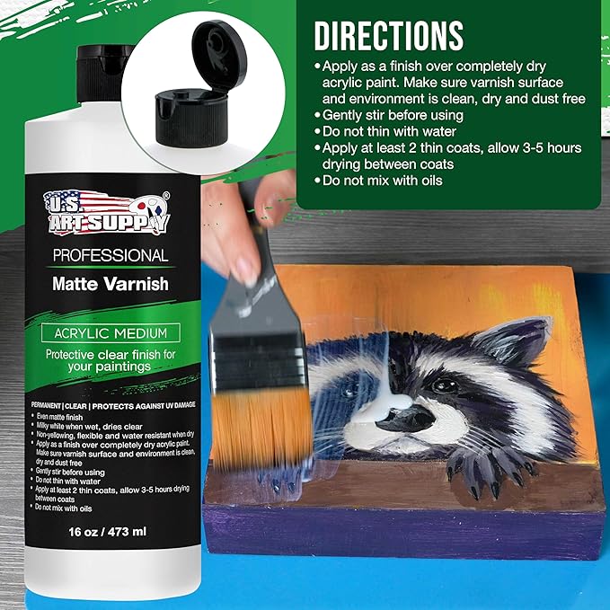U.S. Art Supply 16 oz Matte Acrylic Varnish - Image 5