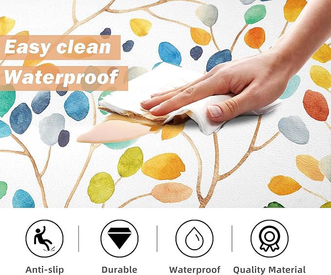 weesire Anti Fatigue Mats for Kitchen Floor Boho Kitchen Rugs Colorful Floral - Image 4