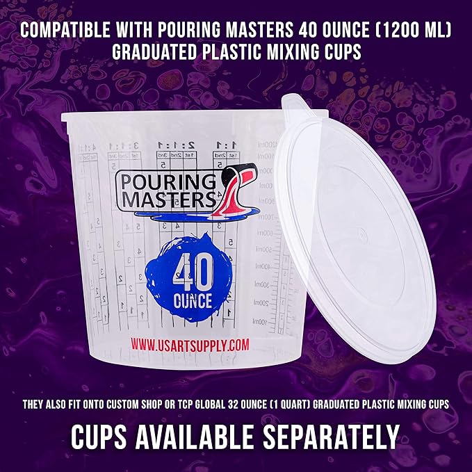 Pouring Masters 12-Pack Mixing Cup Lids - Image 4