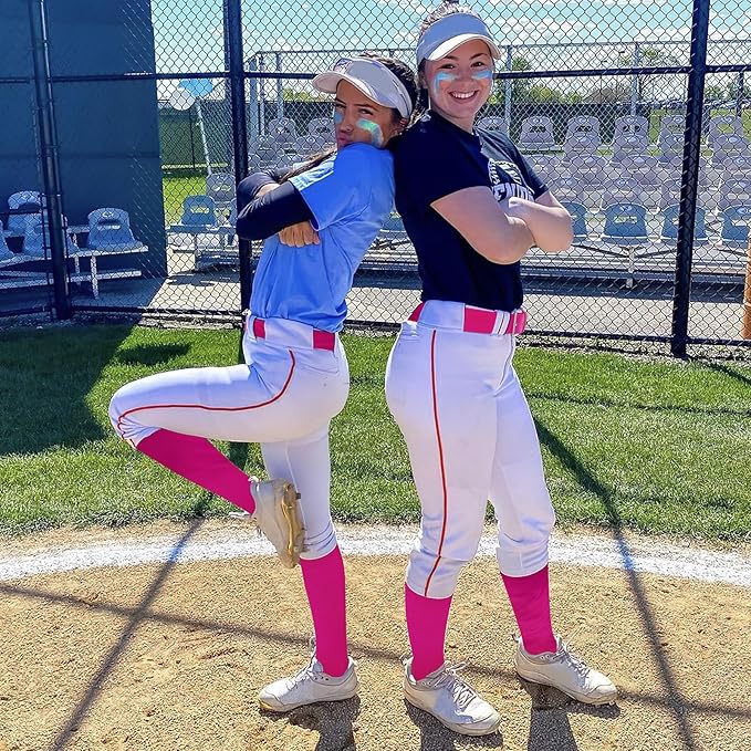 Baseball Socks and Belt Combo for Youth Adult - Softball Sock and Belt for Boys and Girls (2 Pairs of Socks & 1 Belt)