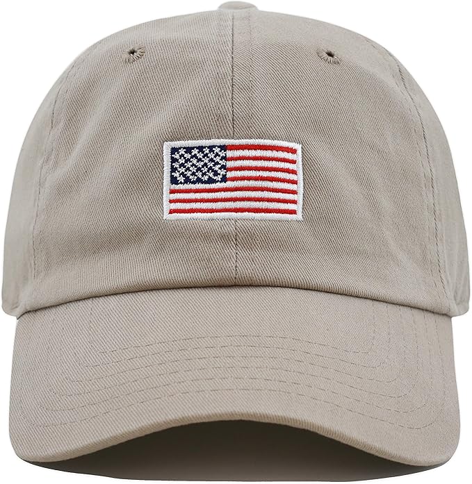 USA Flag & Embroidery Premium 100% Cotton Low Profile Adjustable Baseball Dad Cap