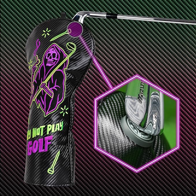 Big Crazy Golf Headcovers - Funny Golf Club Covers - Driver Headcover with Tour Grade PU Leather - Golf Driver Headcover, Waterproof Golf Head Covers, Soft Lining Golf Gift