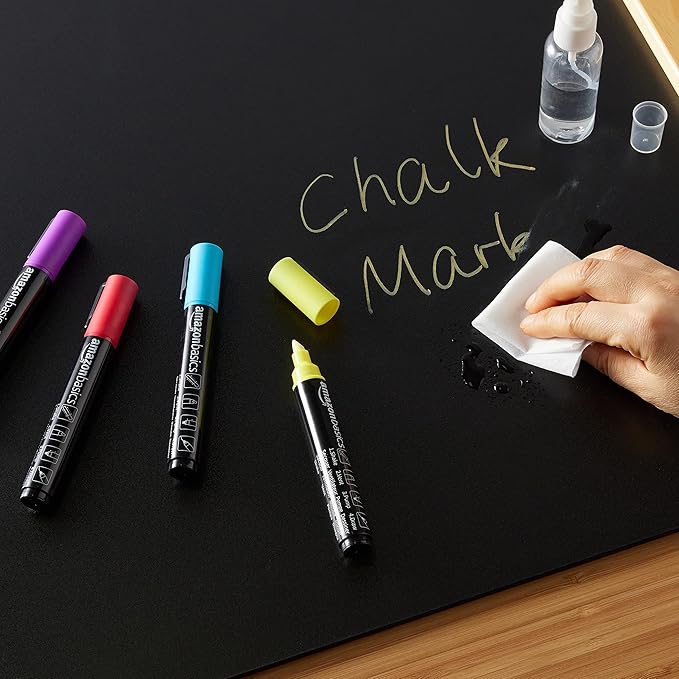 Amazon Basics Bullet/Chisel Reversible Tip Chalk Markers, Bold Point, Bright - Image 2