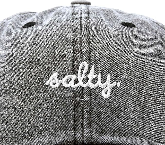 DALIX Salty Embroidered Cotton Beach Baseball Cap Adjustable Dad Hat Womens