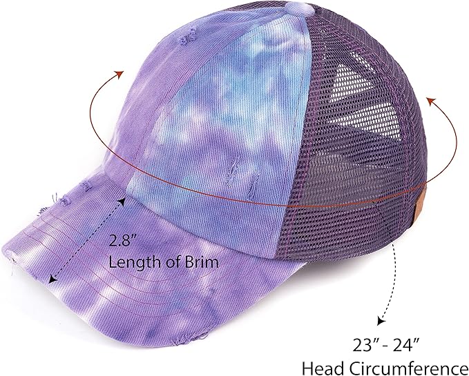 C.C Ponycap Messy High Bun Ponytail Adjustable Glitter Mesh Trucker Baseball Cap