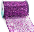 CT CRAFT LLC Sparkling Glitter Mesh Wired Ribbon 6" x 10 Yards Purple by CTCRAFTLLC