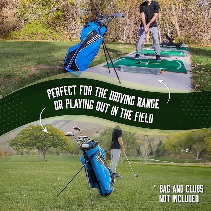 Golf Bag Stand Attachment Foldable Legs Only | Portable Attachable Stand | Legs Only | Golf Gifts for Mens Golfer Accessories | Preventing Cart Bag Falls & Club Damage