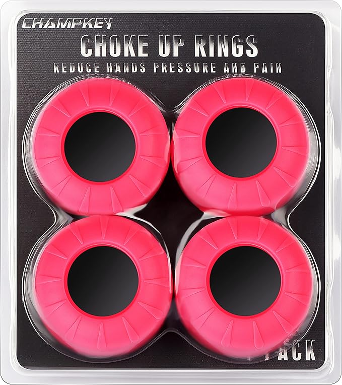 CHAMPKEY Premium Choke Up Rings 4 Pack | Reduced Hands Pain and Pressure Baseball Rings | Ideal for Baseball, Softball and Tee Ball Bat
