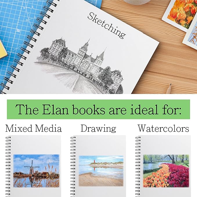 Elan A5 Mixed Media Journal, 30 Sheets Italian Paper 110 lb/250 GSM, Acid-Free - Image 6