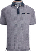 Esabel.C Men's Golf Polo Shirts Print Moisture Wicking Short Sleeve Dry Fit Stretch Polo Shirts for Men with Faux Pocket