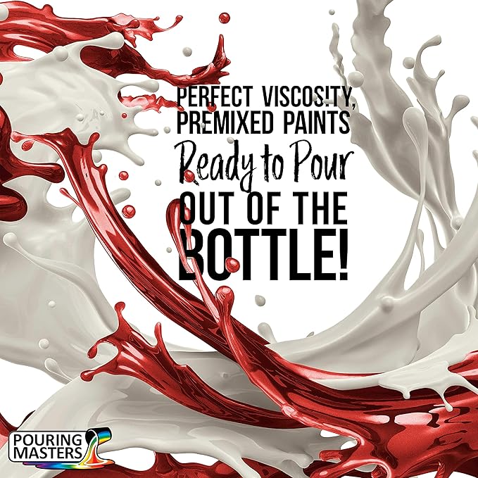 Pouring Masters True Red Metallic Pearl Ready to Pour Acrylic Pouring Paint - Image 2
