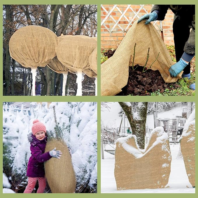 Buryeah 60 Inch x 150 ft Burlap Fabrics Roll Natural Jute Burlap Garden Tree - Image 6