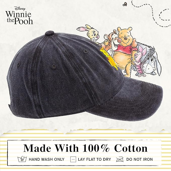 Disney Winnie The Pooh Dad Hat, Adjustable Cotton Baseball Cap with Curved Brim