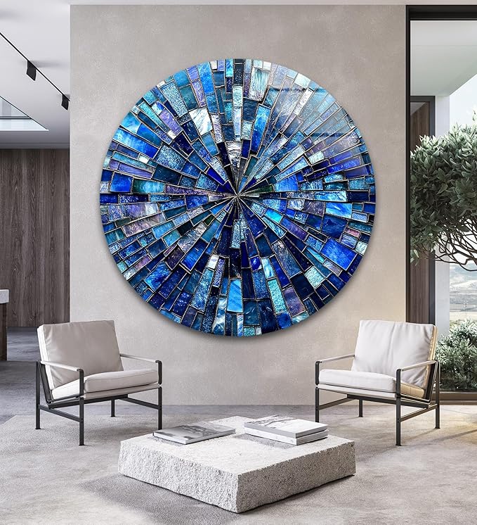 My Photostation.com 15.8'' Diameter Radiant Mosaic Burst Round Glass Wall Art - Image 5
