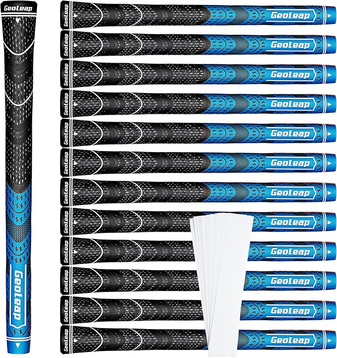 Geoleap Golf Grips Set of 13- Grips with Tapes and Grips with All Repair Kits for Choice,Hybrid Golf Club Grips All Weather Contral, High Feedback & Traction Golf Grips for Men and Women.