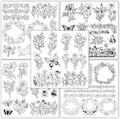 Whaline 5 Sheets Wildflower Clear Stamps Floral Leaves Butterfly Silicone by Whaline