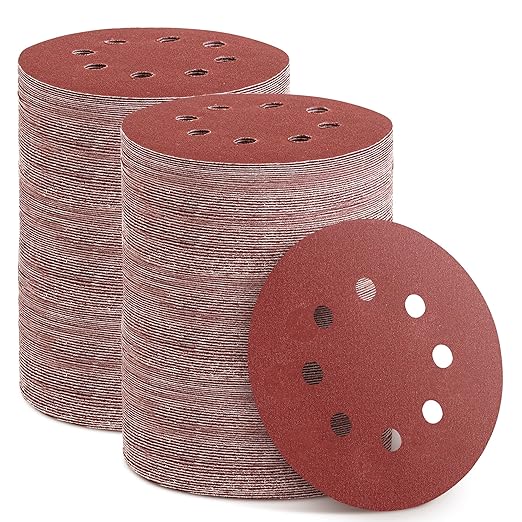 300pcs Sanding Discs Set, 5-Inch 8-Hole Sandpaper, Including 60, 600 Grit by YEHBS