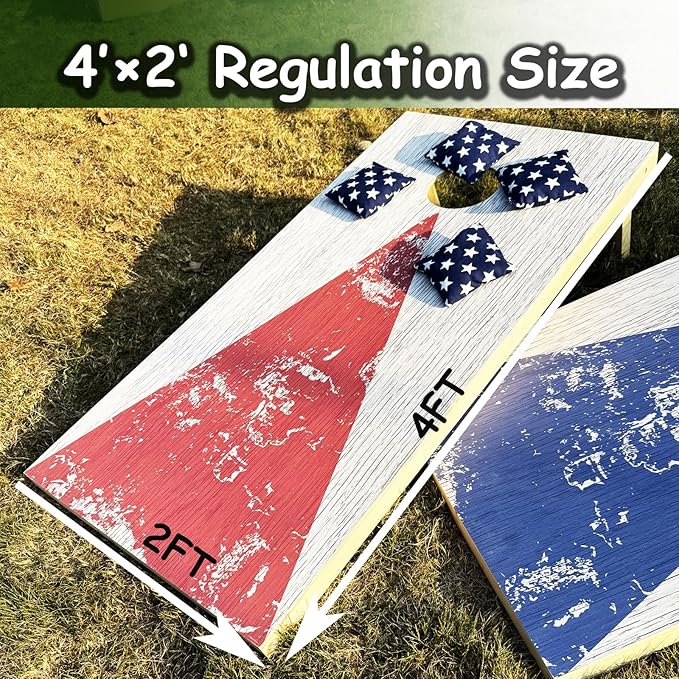 4×2FT Cornhole Board Set, Wooden Corn Hole Games - Image 2