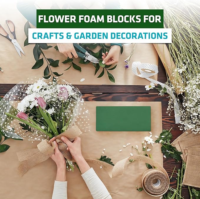 3 PCS Wet Floral Foam Blocks for Fresh Flowers, Each Green Foam for Flower - Image 6