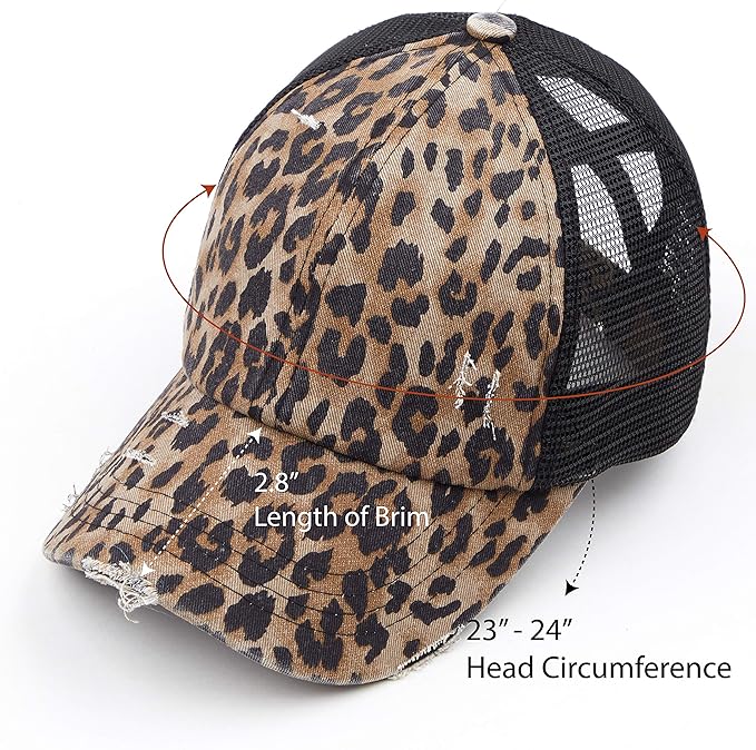 C.C Ponycap Messy High Bun Ponytail Adjustable Glitter Mesh Trucker Baseball Cap