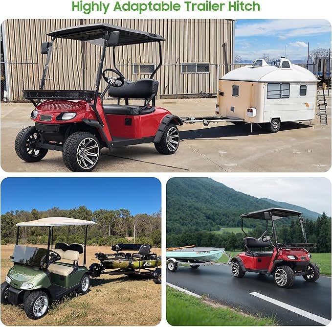 10L0L Golf Cart Bumper Trailer Hitch Suitable for EZGO RXV 2008+ Models,Trailer Hitch Fit for Golf Cart Backseat Footrest