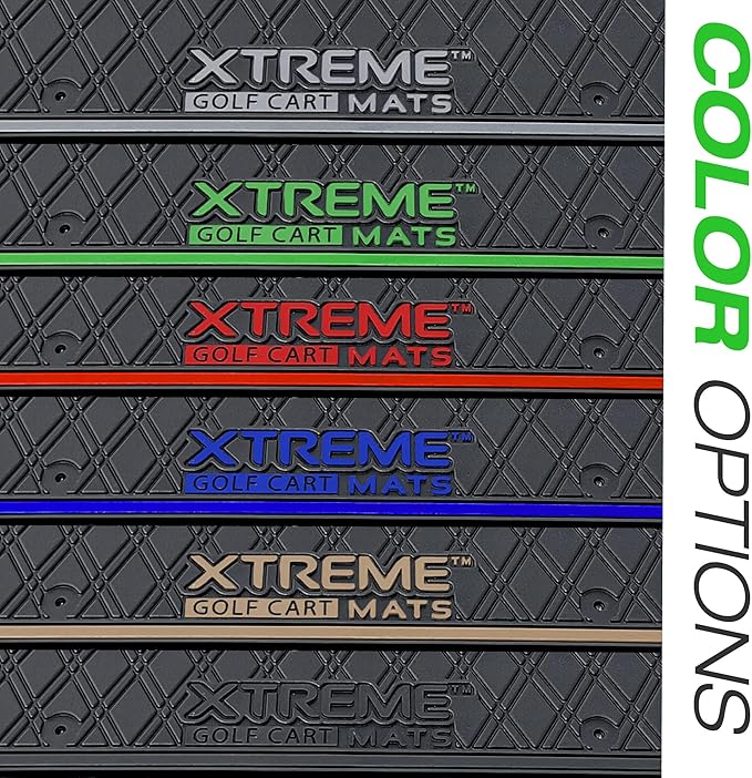 Xtreme MATS Golf Cart Floor Mat for Rear Seat Kits & Backward Facing Foot Rests - Fits Select ICON Backseat Kits (2021+) - Beige Trim