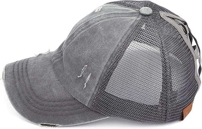 C.C Ponycap Messy High Bun Ponytail Adjustable Glitter Mesh Trucker Baseball Cap