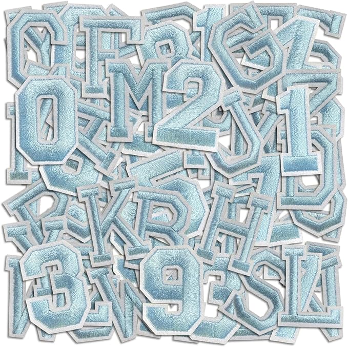 Letter and Number Iron On Patches, A-Z Alphabet and Numbers 0-9 Embroidery by Cazzon