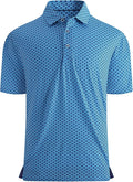 Alex Vando Mens Golf Shirt Moisture Wicking Quick-Dry Print Performance Polo Shirts for Men