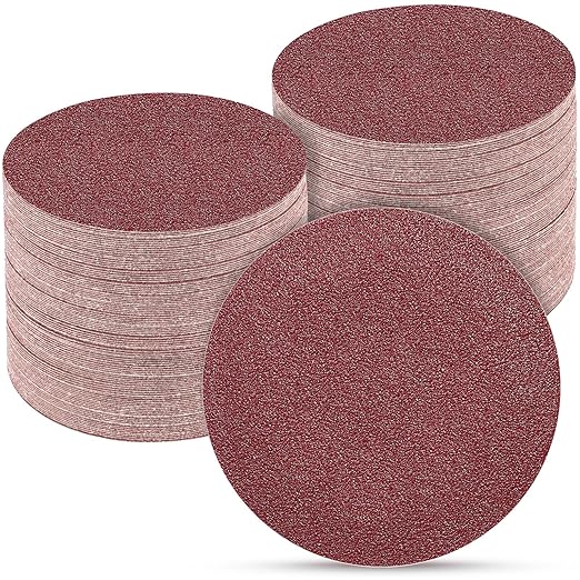 5 Inch 100 PCS Sanding Disc 60 Grit, Hook and Loop Sanding Discs by POTUINOM