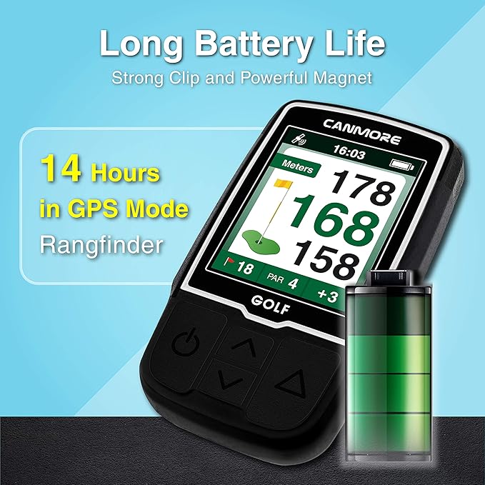 CANMORE HG200 Golf GPS Handheld & Case - Full-Color Display with 41,000+ Essential Golf Course Data and Score Sheet - Water Resistant, Turquoise
