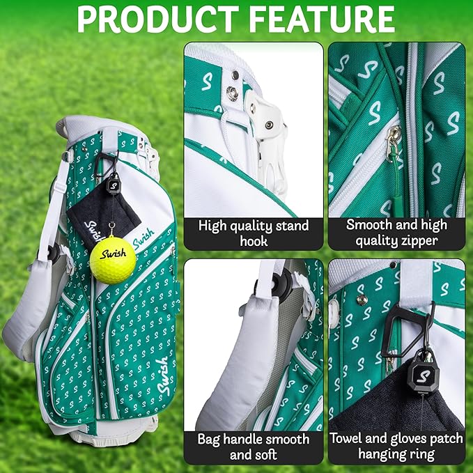 Swish Portable Golf Ball Cleaner – Clip-On Golf Accessory for Bag or Cart – Perfect Golf Gift