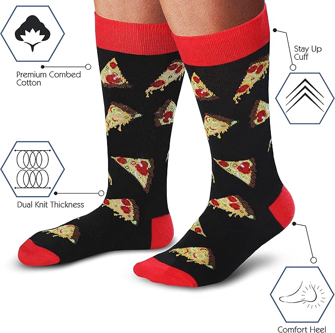 Cavertin Men's Funny Socks Hunting Fishing Football Baseball Gaming Golf Taco Pizza Bacon Christmas Gift for Men