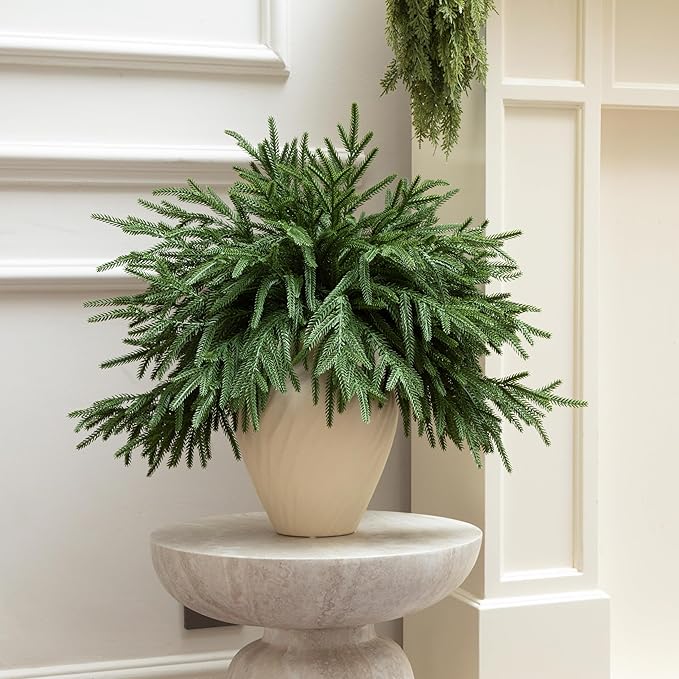 6Pcs Artificial Norfolk Pine Branches - Image 2