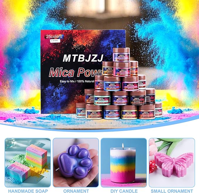 MTBJZJ Mica Powder for Resin, 25 Colors - 20g/Bottle of Epoxy Resin Color - Image 8