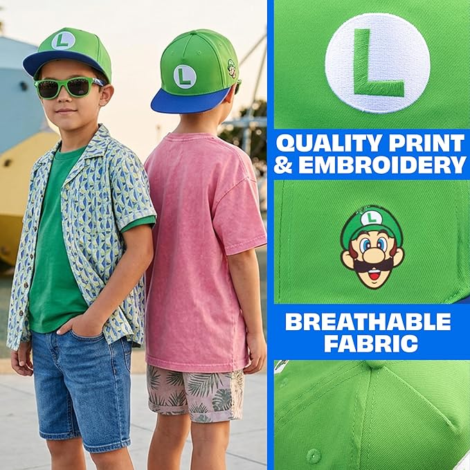 Spongebob | Minecraft | Fortnite | Super Mario | Kids Baseball Cap & Sunglasses with UV Protection, Gifts for Boys