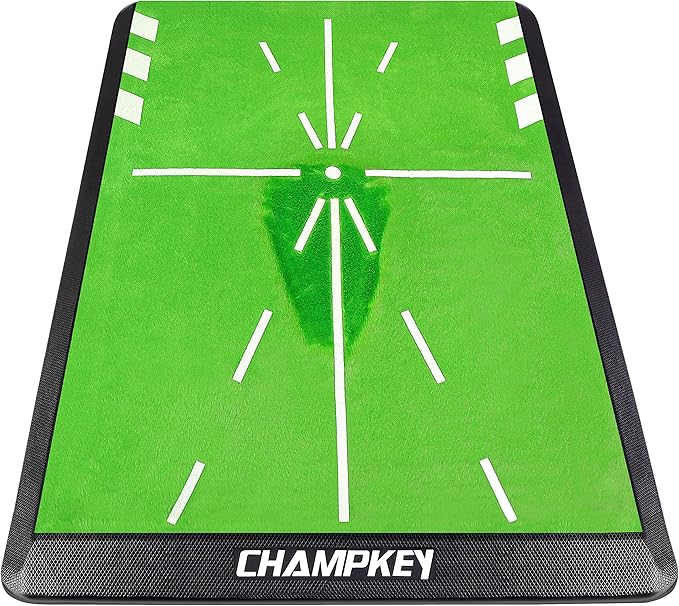 CHAMPKEY Heavy-Duty Golf Hitting Mat - Swing Path Feedback Golf Practice Mat - Ideal for Indoor and Outdoor Training