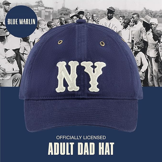 Blue Marlin Dad Hat, Adult Cotton Baseball Cap with Curved Brim, One Size.