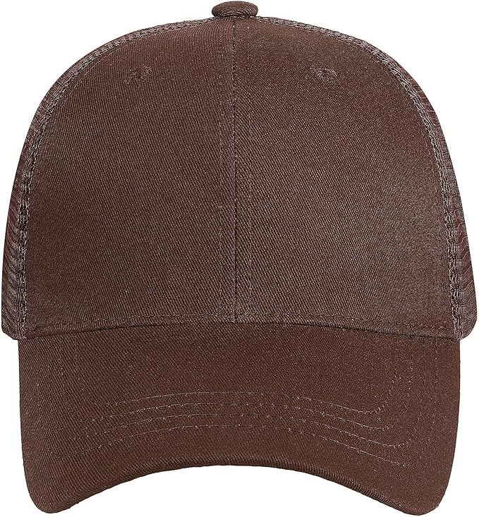 Falari Trucker Hat Baseball Cap Structured Plain Design 6 Panel, Adjustable Size