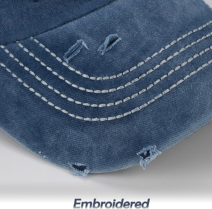 Distressed Ponytail Hat for Women American-Flag Pony Tail Caps High Bun