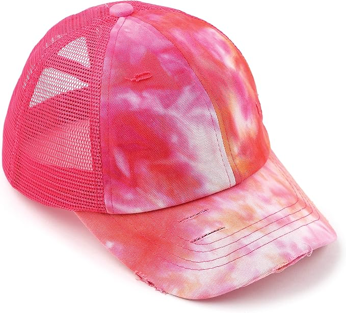 C.C Ponycap Messy High Bun Ponytail Adjustable Glitter Mesh Trucker Baseball Cap