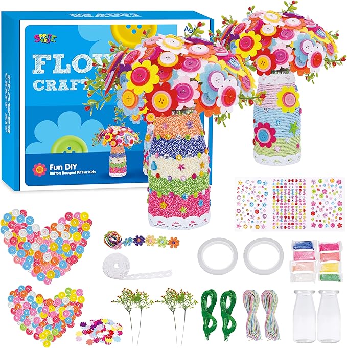 SpriteGru Flower Craft Kit for Kids, Make Your Own Flower Bouquet by SpriteGru