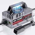 15 Amp 48 Volt Golf Cart Battery Charger for Yamaha G29 Drive & Drive 2-3-Pin Leaf Plug, Smart Charger for Lead-Acid Batteries, IP67 Waterproof, Multi-Protection, Unique Design (Silver)