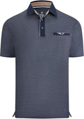 Esabel.C Men's Golf Polo Shirts Print Moisture Wicking Short Sleeve Dry Fit Stretch Polo Shirts for Men with Faux Pocket